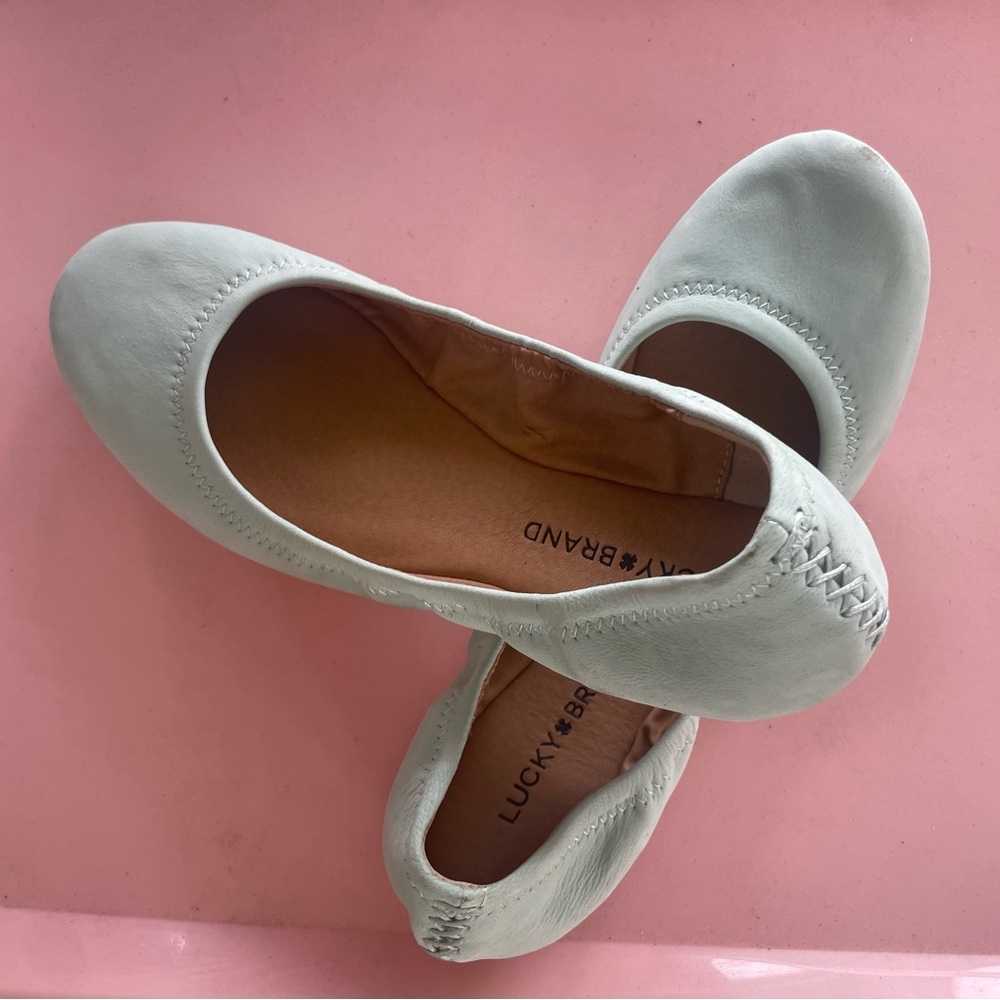 Lucky Brand sea mist ballet flats leather 7